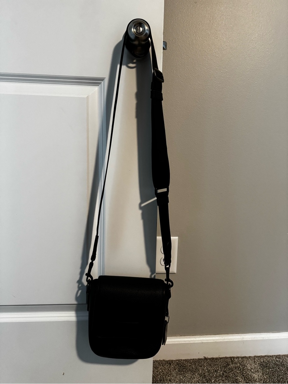 Coach Black Pebbled Leather Small Flap Crossbody - Picture 9 of 10